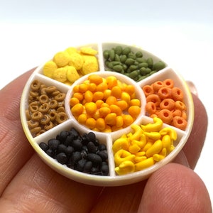 Miniature snack plate, handmade, 1:12 scale Friday night image 1