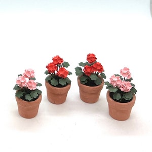 Miniature geranium, handmade, 1:12 scale