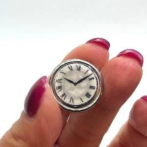 Miniature wall clock 1/12 or 1/24 scale, handmade, 6 variations