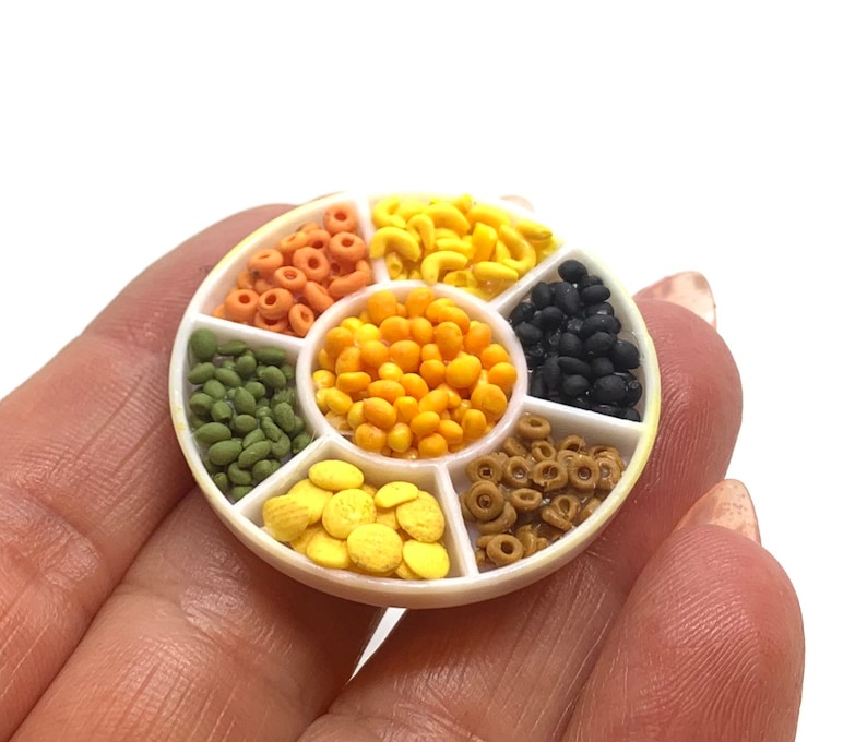 Miniature snack plate, handmade, 1:12 scale Friday night image 5