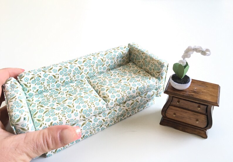 Miniature Couch Sofa 1 12 Scale Handmade