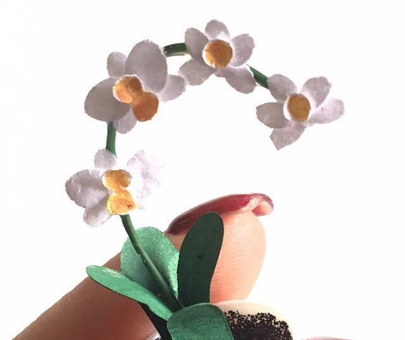 1//12 Dollhouse Miniature Butterfly Orchid Flower Plant Garden Accessory