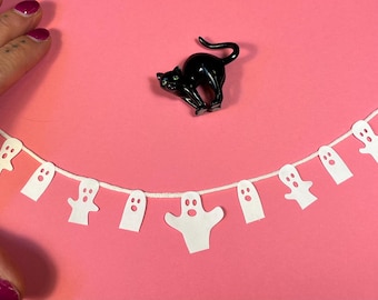 Miniature dollhouse Halloween banner, hand made, 1:12 scale