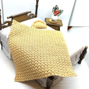 Miniature hand made bedroom set, single bed, 1/12 scale, several colours