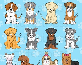 Dog Clipart Puppy Clipart cute dogs clip art puppy clipart dog illustration For Personal and Commercial Use/ INSTANT DOWNLOAD