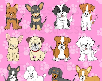 Dog Clipart Clip Art, Puppy Clipart Clip Art - Commercial and Personal Use