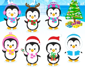 Penguin Digital Clip Art Set- Instant Download