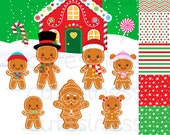 Gingerbread Clipart, Gingerbread Graphics, COMMERCIAL USE, Gingerbread Party, Planner Accessories, Christmas Clipart