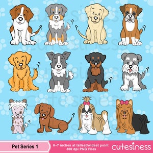 Dog Clipart Puppy Clipart cute dogs clip art puppy clipart dog illustration For Personal and Commercial Use/ INSTANT DOWNLOAD