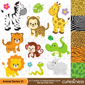 Jungle Clip Art, Jungle Digital Papers,Jungle Clipart,Jungle Animals Clip Art,Animal Clip Art,Scrapbooking,Animals, Safari,Zoo Clipart