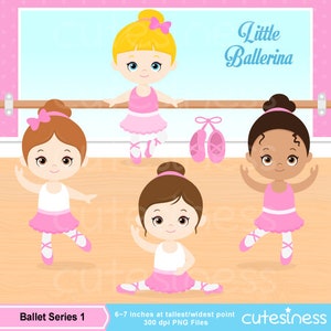 Ballerina clipart , girl ballet, dancing,black girl clipart,instant download PNG file - 300 dpi