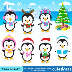 Penguin Digital Clip Art Set- Descarga instantánea