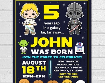 Star Wars Invitation, Starwars invitation, Star Wars Birthday Invitation, Star Wars Party invitation