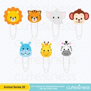 Baby Animal Clipart , Baby Animal Clip art, Baby Jungle Animals Clipart, Baby shower Clipart image 4