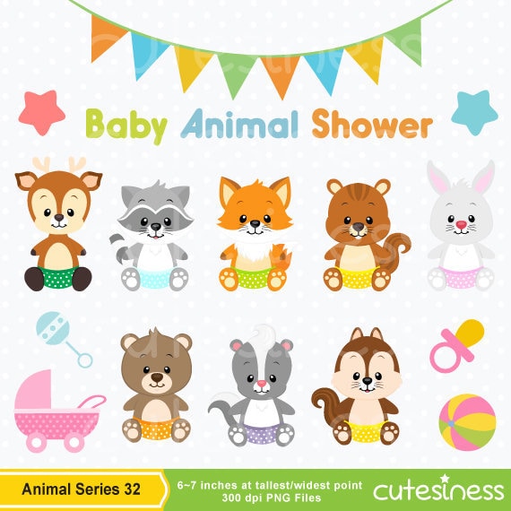 Woodland Baby Animals Clipart Forest Animal Clipart Etsy