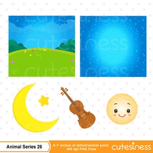 Hey Diddle Diddle Clipart , Cow Clipart, Nursery Clipart, Nursery rhyme clipart image 5