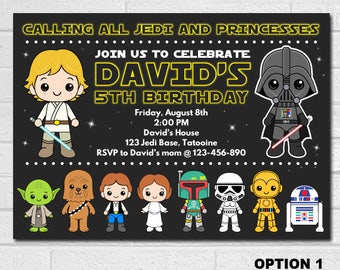 Star Wars invitation, Star Wars birthday invitation
