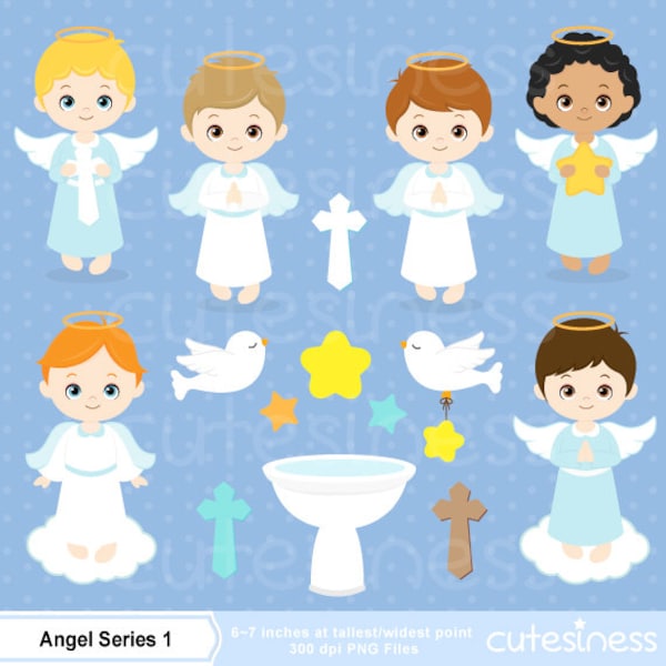 Engel Clipart, Taufe Clipart, Engelchen Taufe, Engel Babyparty einladen, Baby Junge Taufe, blau und weiß