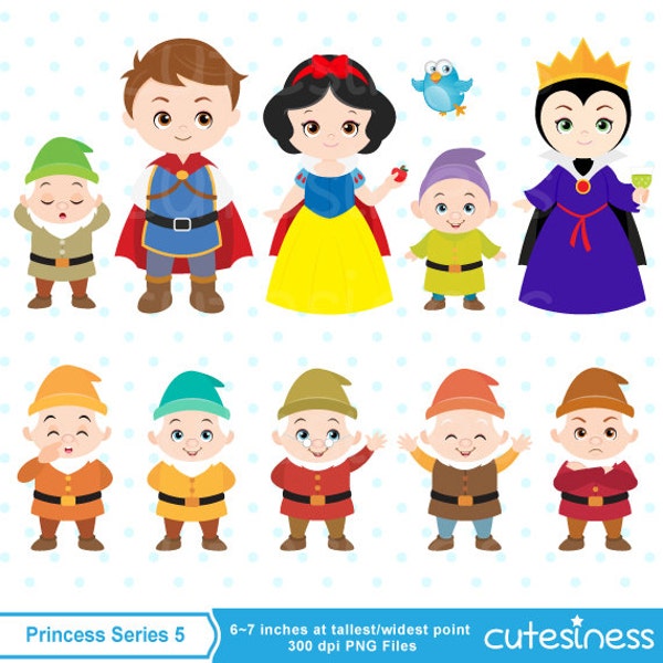 Snow White Clipart, Princess Clipart, Princess Digital Clipart