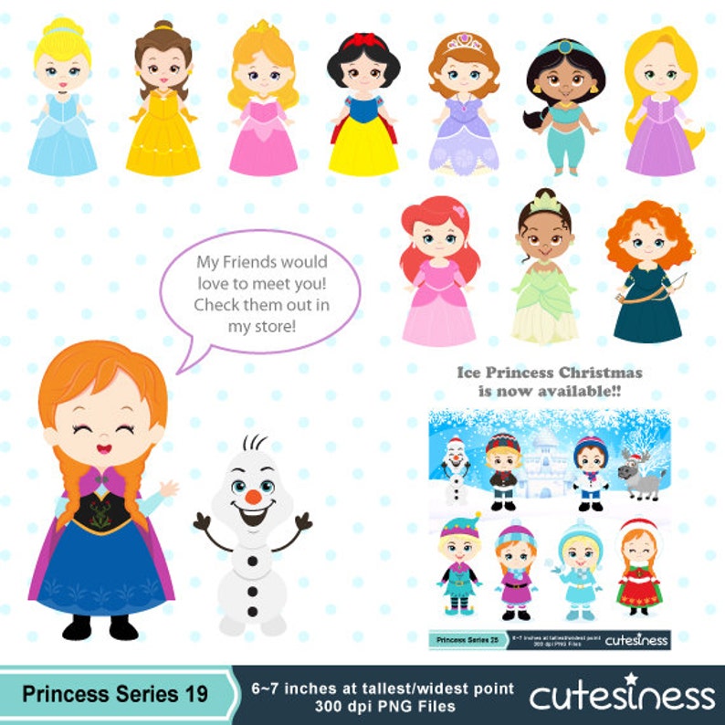 Instant Download Snow Princess ClipArt, Clipart, Snow Princess Clip Art image 5