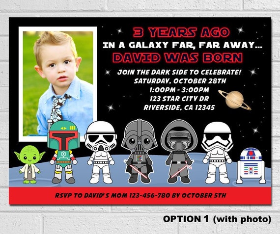 95 Star Wars Custom Birthday Invitations Star Wars Birthday