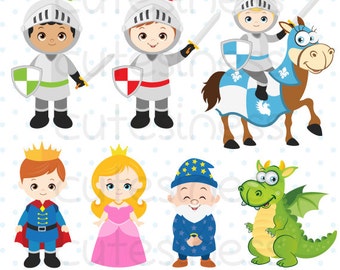 Princess Clipart, Princess Clip Art, Knight Clipart, Knight and Dragon Clipart