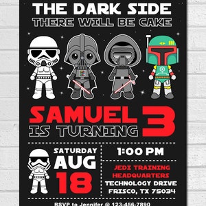 Star Wars Invitation, Star Wars Birthday, Star Wars, Star Wars Printable, Star Wars Card, Star Wars Invite Party image 2