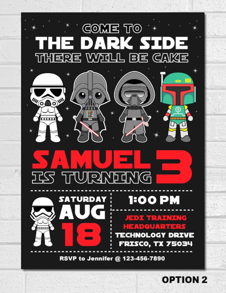 Star Wars Invitation Star Wars Birthday Star Wars Star Wars - Etsy
