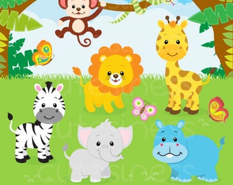 Safari Clipart, Safari Animals Clipart, Jungle Clipart, Jungle Animal Clipart,  IN THE WILD Clipart