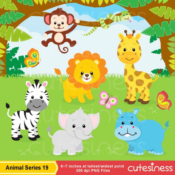 Safari Clipart, Safari Animals Clipart, Jungle Clipart, Jungle Animal Clipart,  IN THE WILD Clipart