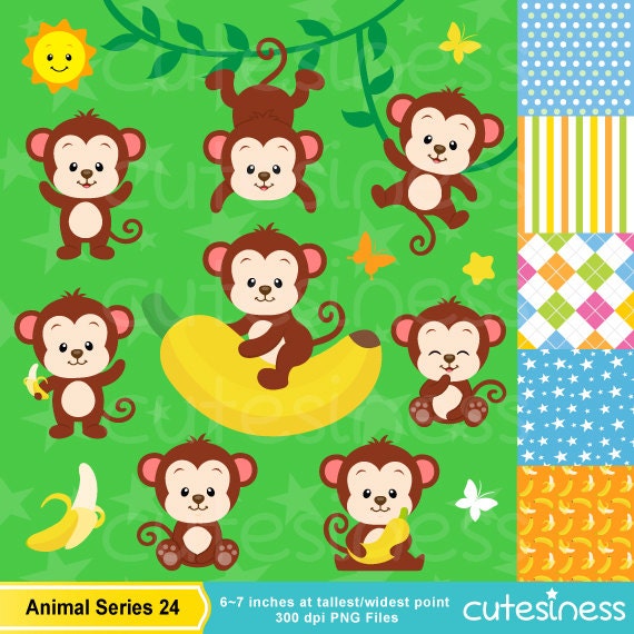 monkey clip art - boy monkeys clip art - Digital clip art, monkeys boy, baby monkey party boys, instant download, cute monkey clipart