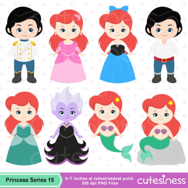 Ariel Little Mermaid Clipart, Little Mermaid Clipart, Mermaid Clipart, Princess Mermaid clipart