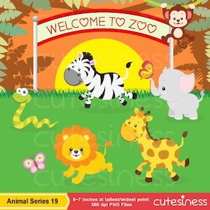 Safari Clipart, Safari Animals Clipart, Jungle Clipart, Jungle Animal Clipart, IN THE WILD Clipart image 2