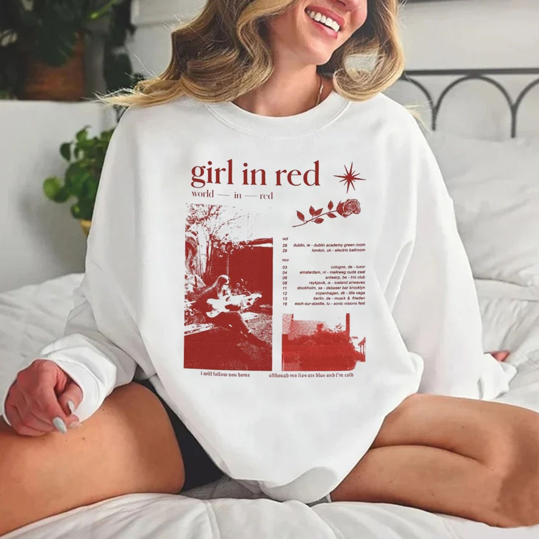 Vintage Girl in Red Shirt Girl in Red Tour 2022 Sweatshirt Etsy