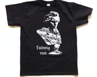 LUDWIG VAN BEETHOVEN screen printed Classical Music T shirt