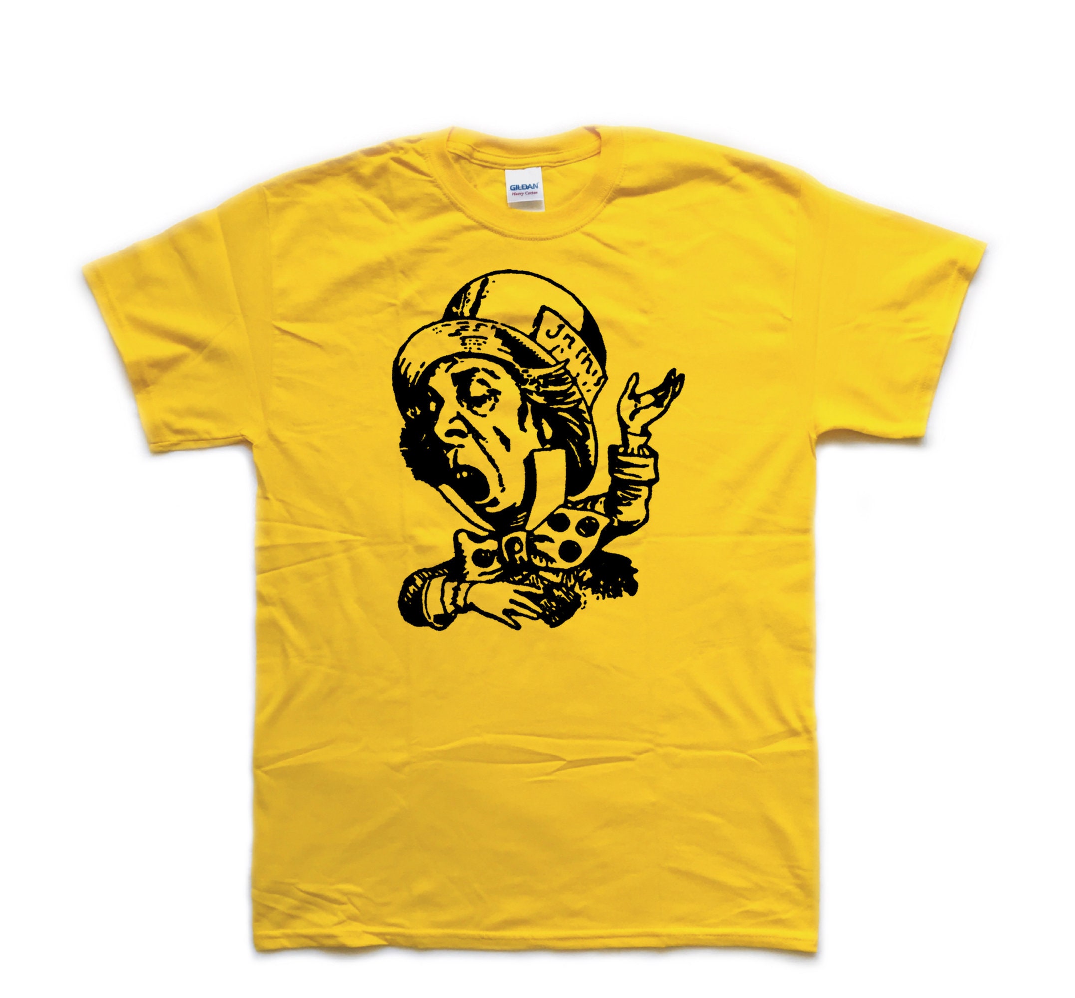 Image of Alice in Wonderland Mad Hatter Screen Printed T Shirt