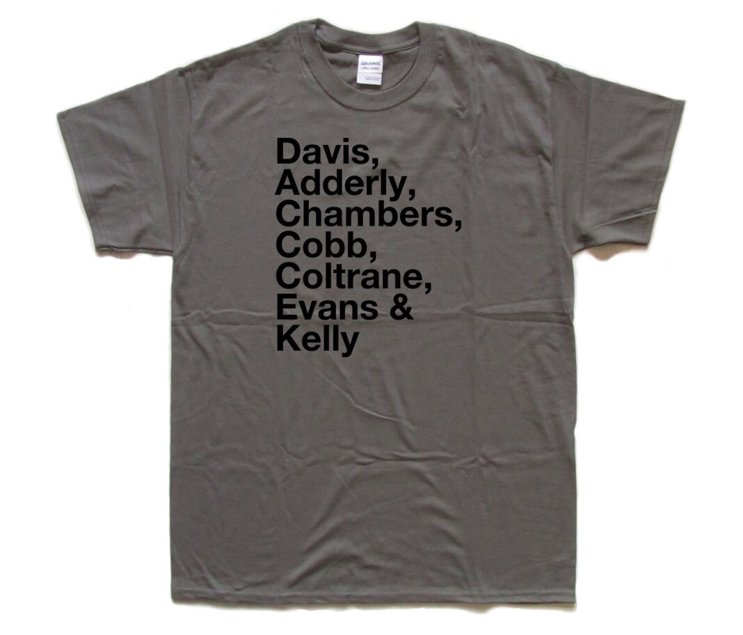 Image of Davis, Adderly, Chambers, Cobb, Coltrane...kind Of Blue Jazz Names T Shirt