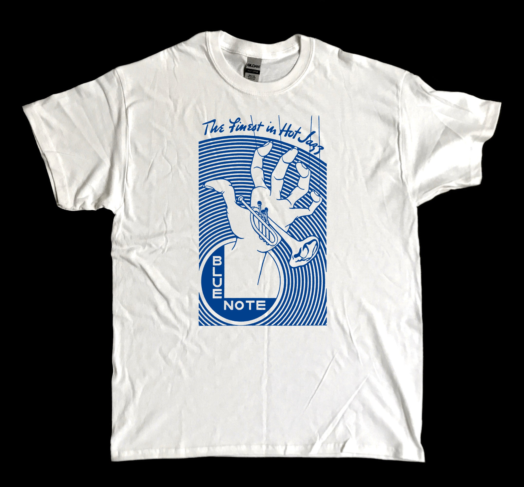 Image of Blue Note The Finest in Hot Jazz - Screenprinted Jazz Tribute T Shirt