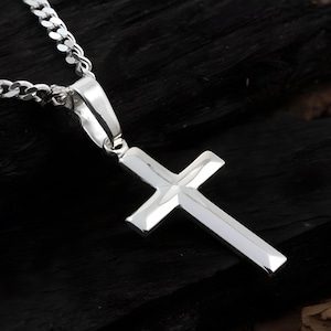 Sterling silver cross and necklace, Small Charm No Included. Silver Cross Necklace, choose Italian chain. Classic cross Jewelry, 5146