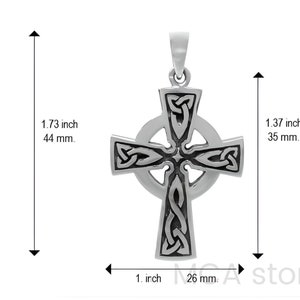 Mens Celtic cross necklace, sterling silver mens irish jewelry, mens Cross jewelry, mens Celtic Cross . Unisex jewelry. 5261 image 2