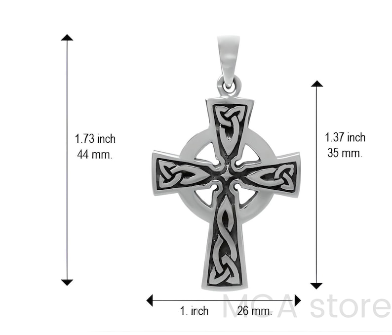 Mens Celtic cross necklace, sterling silver mens irish jewelry, mens Cross jewelry, mens Celtic Cross . Unisex jewelry. 5261 image 2