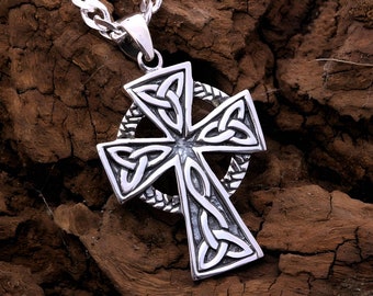 Collares Con Colgante De Acero Inoxidable Para Hombres, Cadena De Cruz De Flor De Lis De