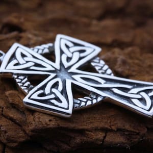 Sterling Silver Engraved Celtic Cross Necklace Personalized Irish ...