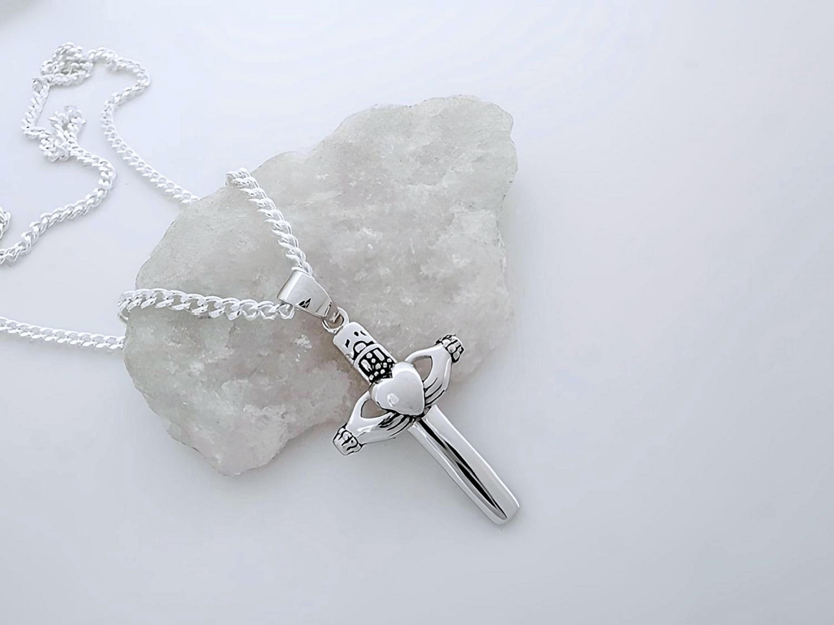 Sterling Silver Celtic Cross Necklace Silver Infinity Love Heart ...