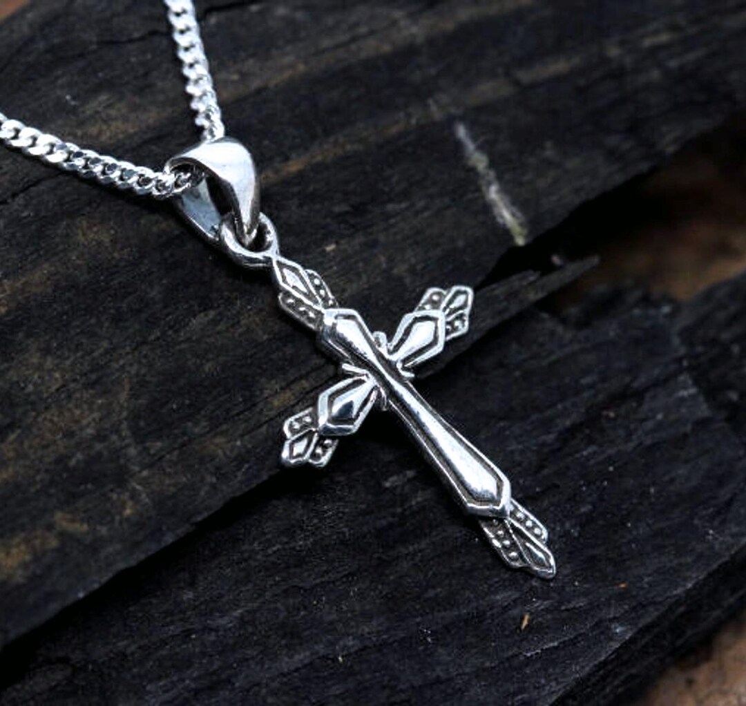Small Cross Charm. Sterling Silver Lightweight Cross Necklace, Small ...