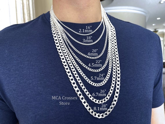 Men's Curb Chain Necklace - Silver