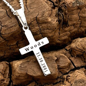 SMALL Sterling Silver Cross For Women. Sterling Silver Small Cross Necklace, Unisex Silver Cross. Cross Jewelry. Select Italian Chain. 5141 image 7