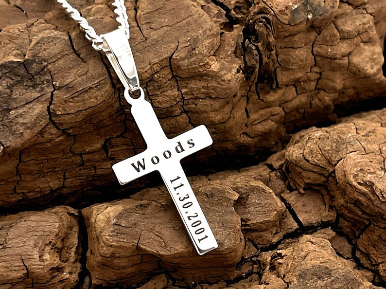 SMALL Sterling Silver Cross For Women. Sterling Silver Small Cross Necklace, Unisex Silver Cross. Cross Jewelry. Select Italian Chain. 5141 image 7