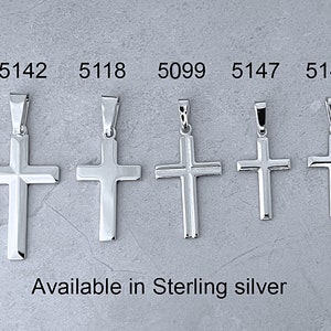 SMALL Sterling Silver Cross For Women. Sterling Silver Small Cross Necklace, Unisex Silver Cross. Cross Jewelry. Select Italian Chain. 5141 image 10