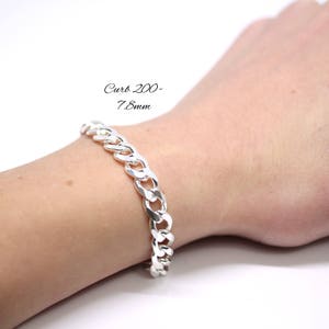 Solid 925 Sterling Silver Curb Chain Necklace Thick Chains For Men 18 to 28 Delicate Chain For women. Chains For Kids Babies 1415 image 7